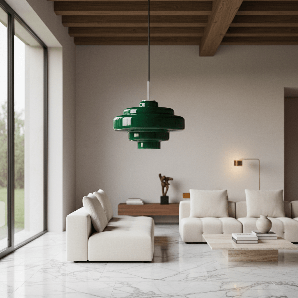 Koloro Elegant Retro Glass Pendant Light – Adjustable Length for Living Room & Hallway