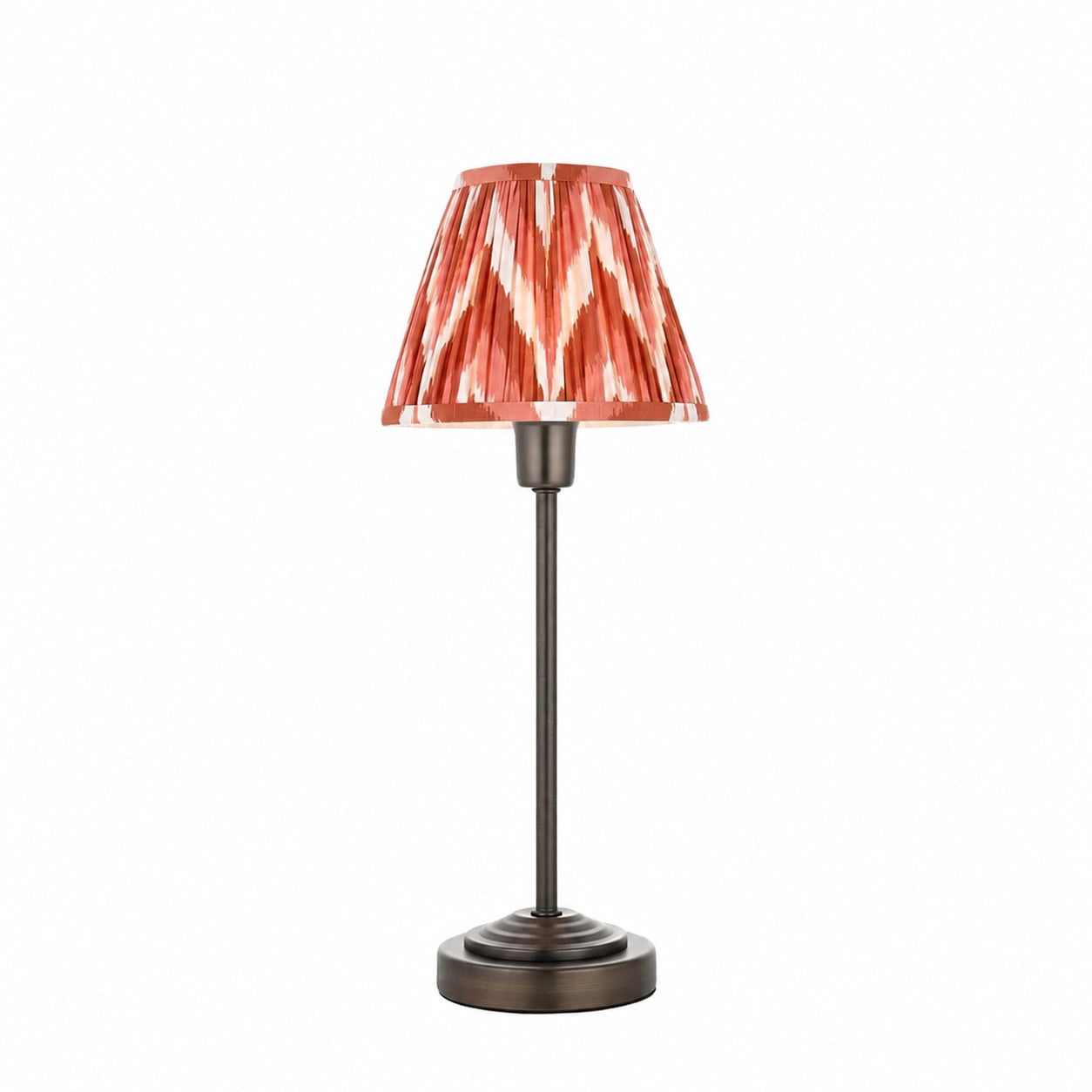 Bronzuno Patterned Fabric Table Lamp - Brass or Bronze Finish Modern-Bohemian Bedside & Living Space Light