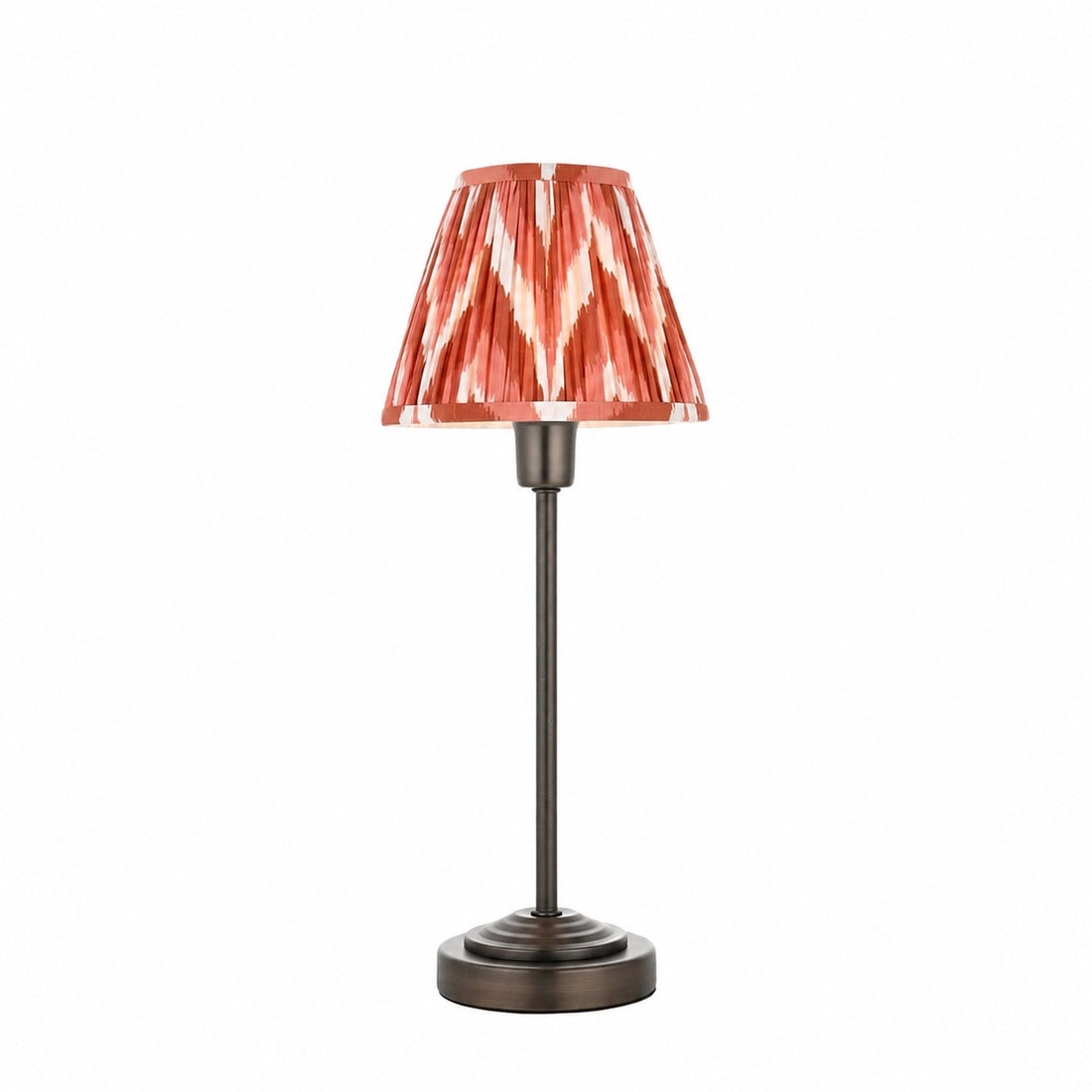 Bronzuno Patterned Fabric Table Lamp - Brass or Bronze Finish Modern-Bohemian Bedside & Living Space Light