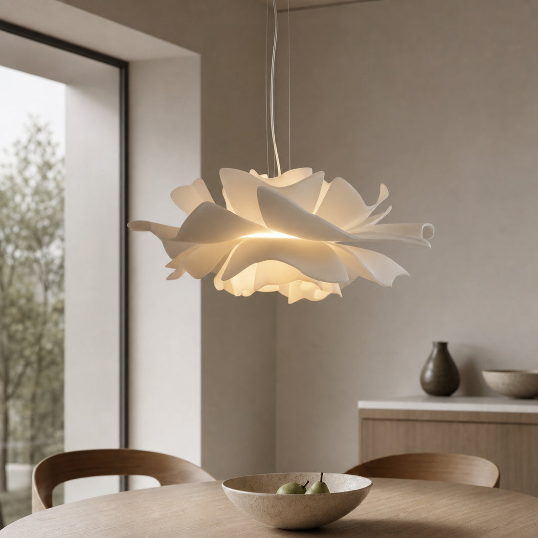 Blossenari Nordic Flower Design Pendant Lamp – Sculptural Floral Ceiling Light for Living Room N34
