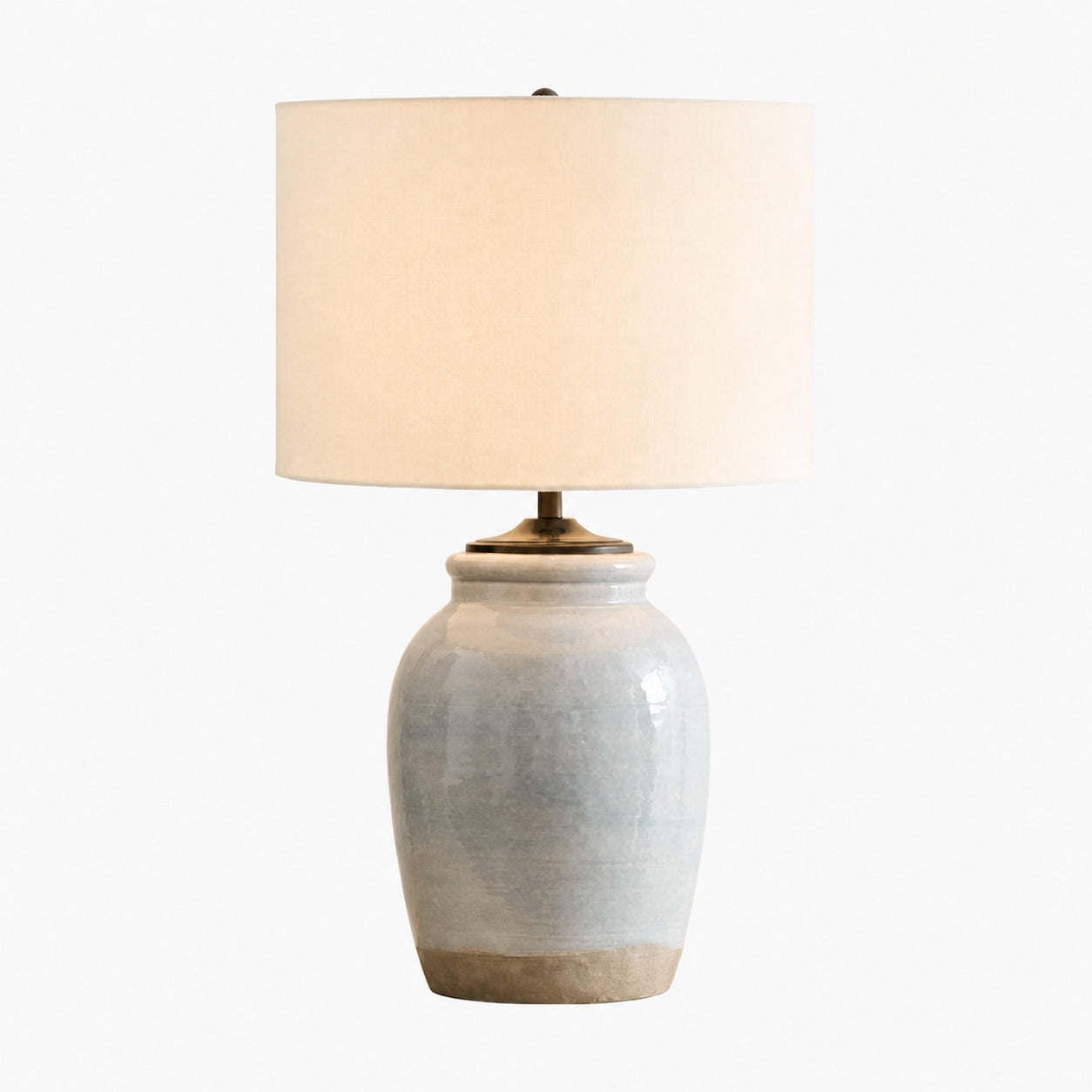 Mello Contemporary Table Lamp - Textured Ceramic Base for Living Room and Office