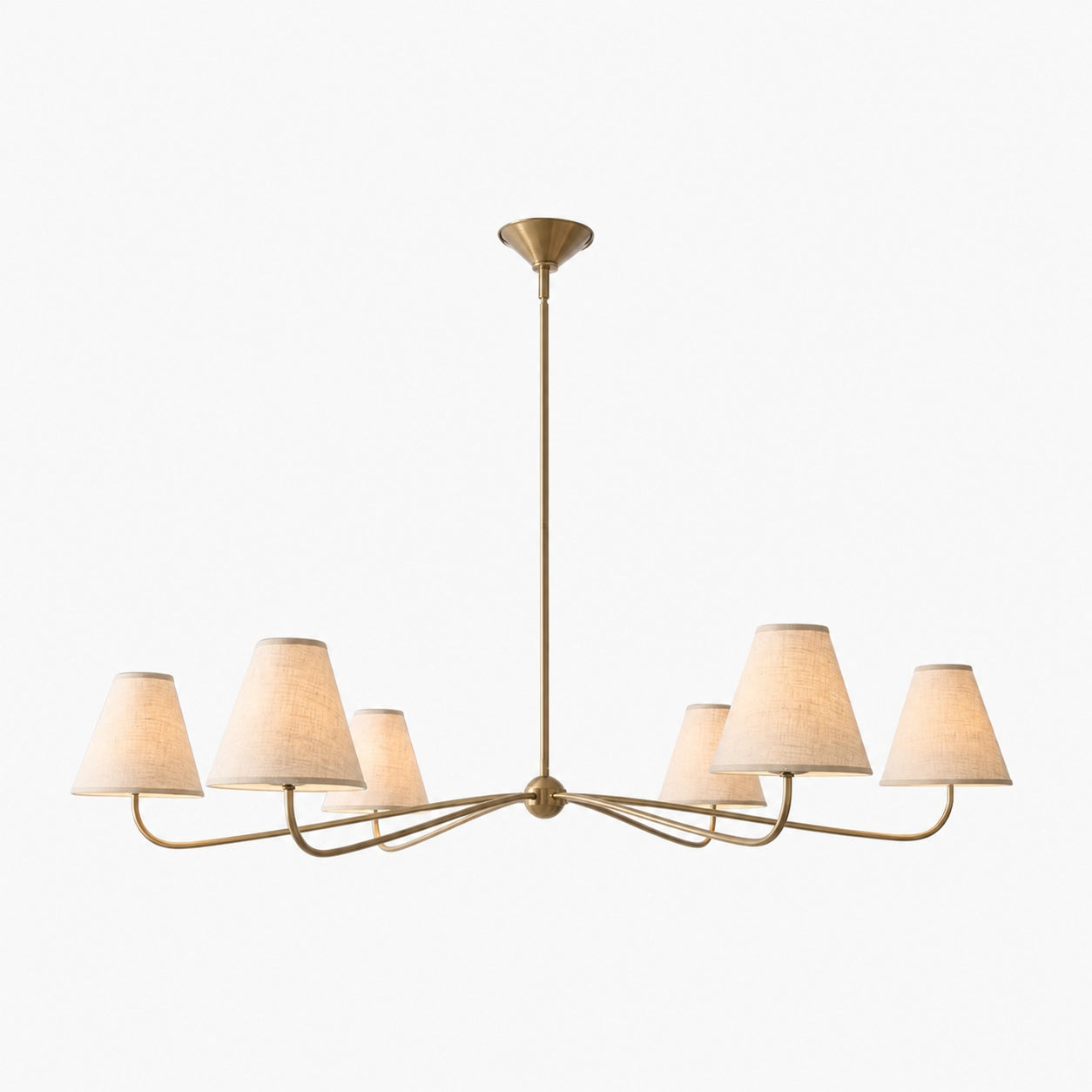 Fibura Metal Modern Linen Shade Linear Chandelier - Clean Lines
