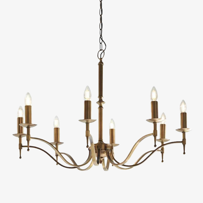 Tela Brass and Nickel Chandelier – Elegant Multi-Light Fixture for Foyers and Kitchens