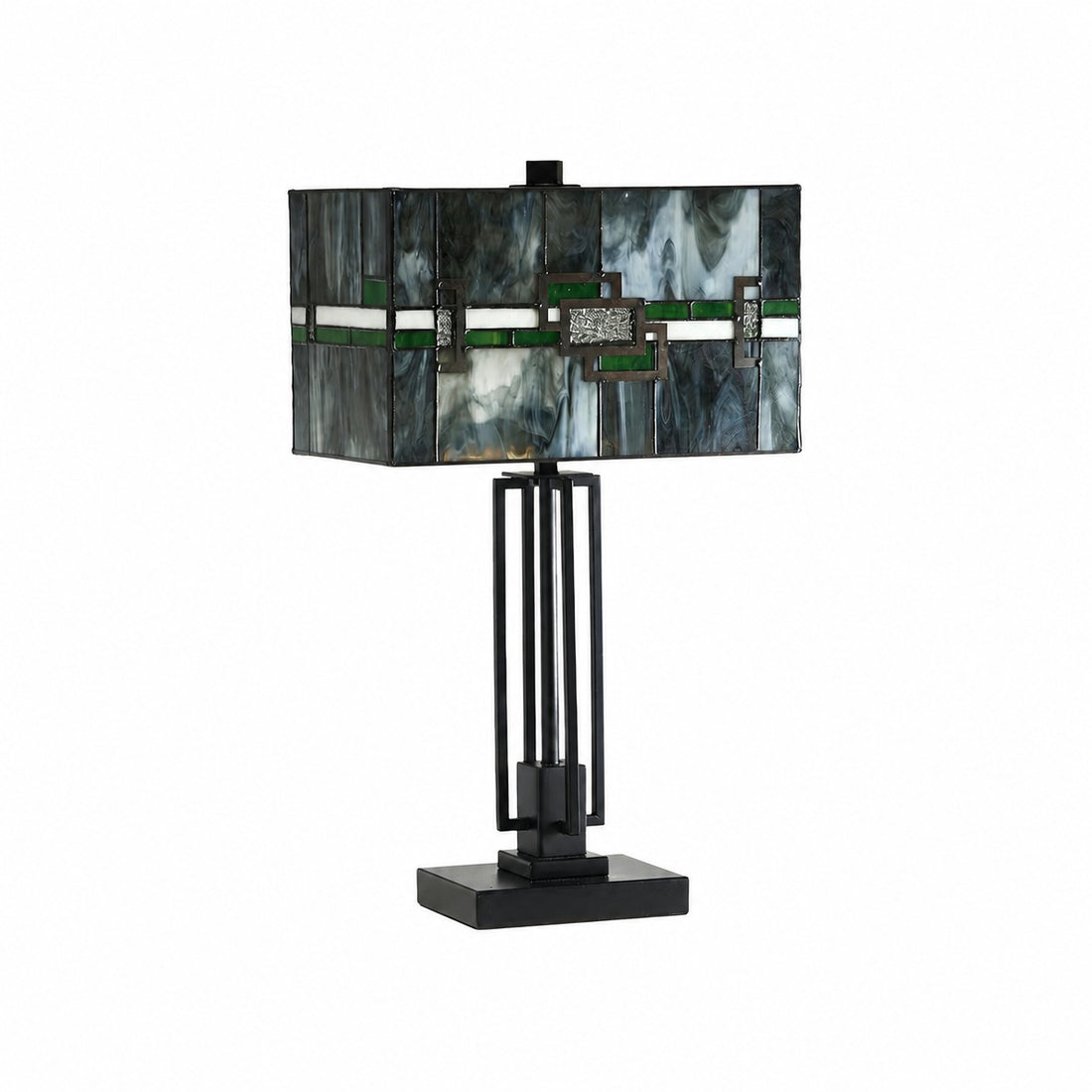 Culletto Stained-Glass Rectangular Table Lamp – Artisan Look for Bedrooms and Hallways
