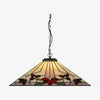 TF Camillo Classic Patterned Pendant Light – Stained Glass Lamp for Bedroom or Hallway