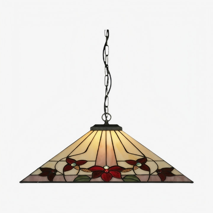 TF Camillo Classic Patterned Pendant Light – Stained Glass Lamp for Bedroom or Hallway
