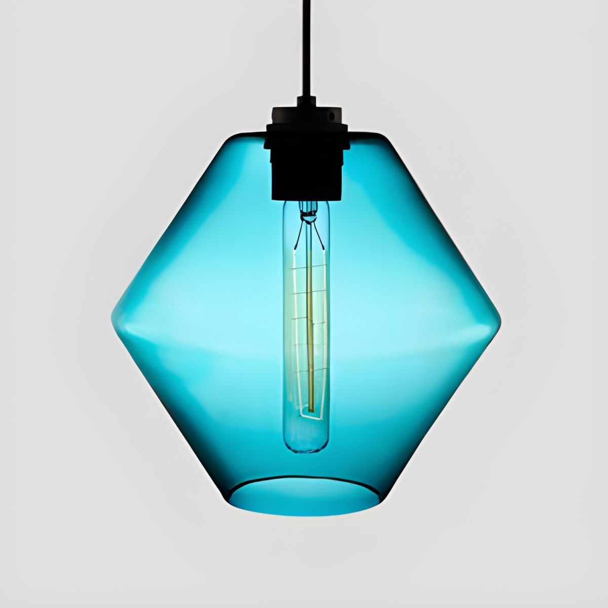 Crystalline Series Pendant Light - Blown Glass Multi Colored Glass Pendant Lamp