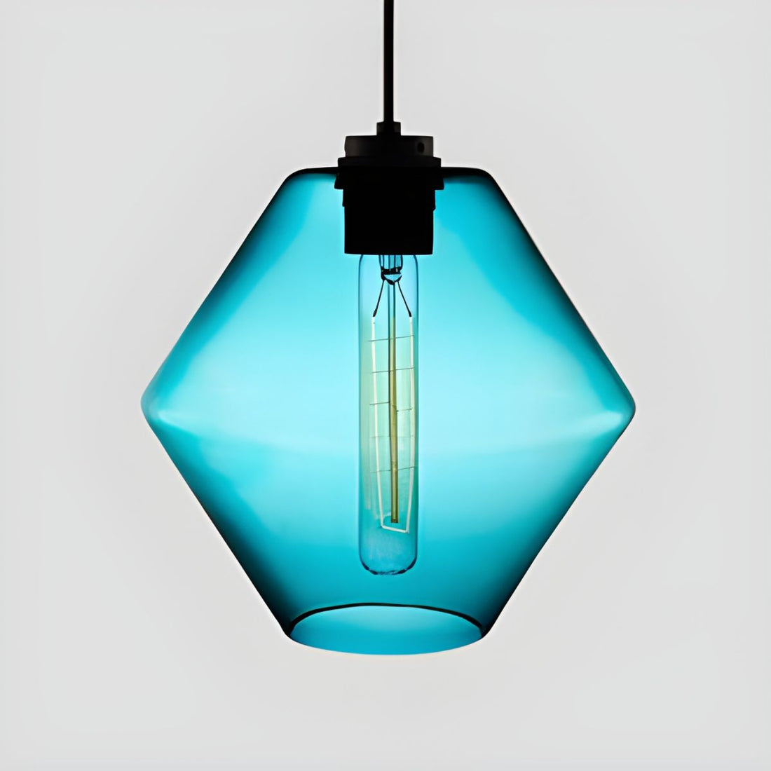 Crystalline Series Pendant Light - Blown Glass Multi Colored Glass Pendant Lamp
