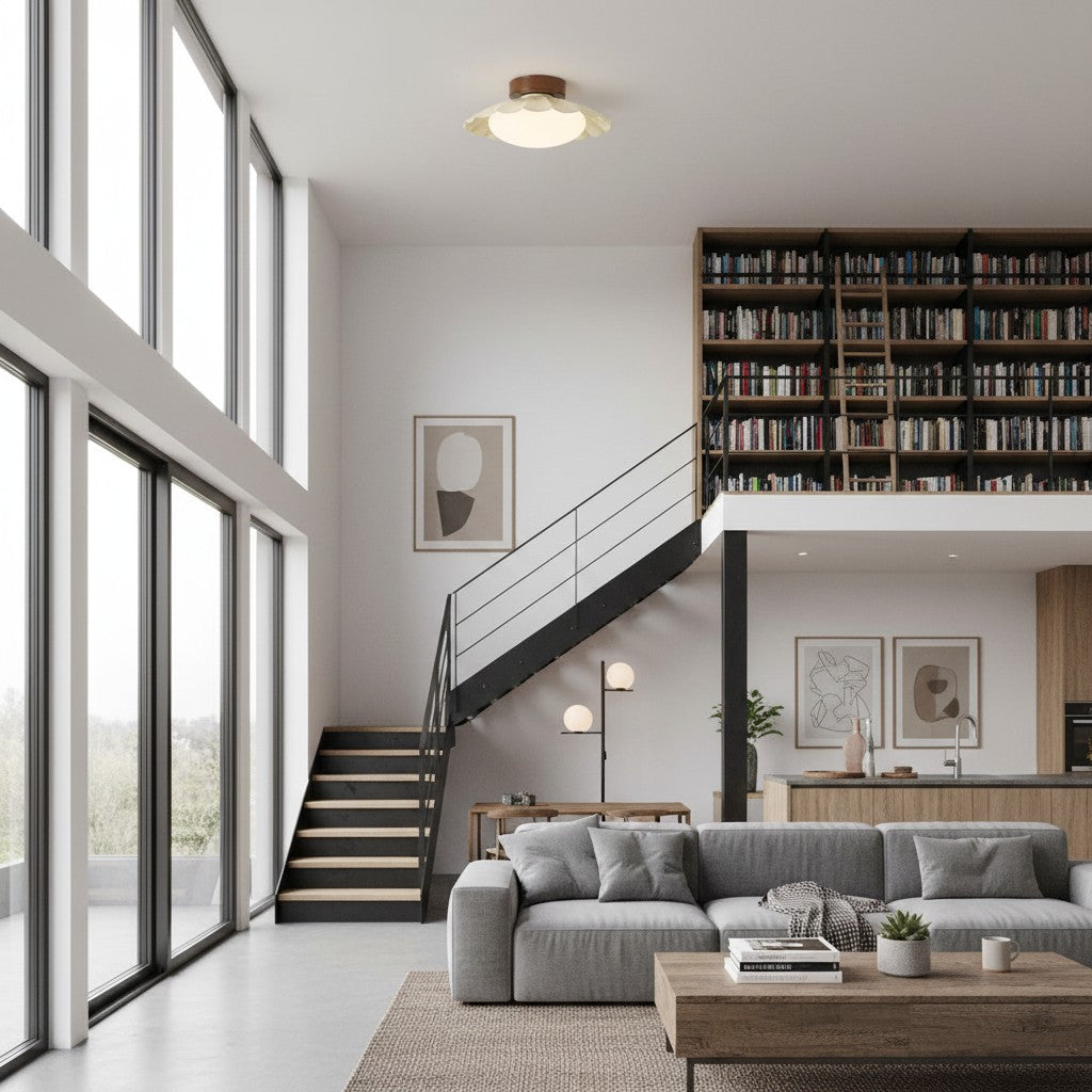 Pluvoria Modern Minimalist Scalloped Clouds Ceiling Light - Sleek Ceiling Lamp with Clean Lines