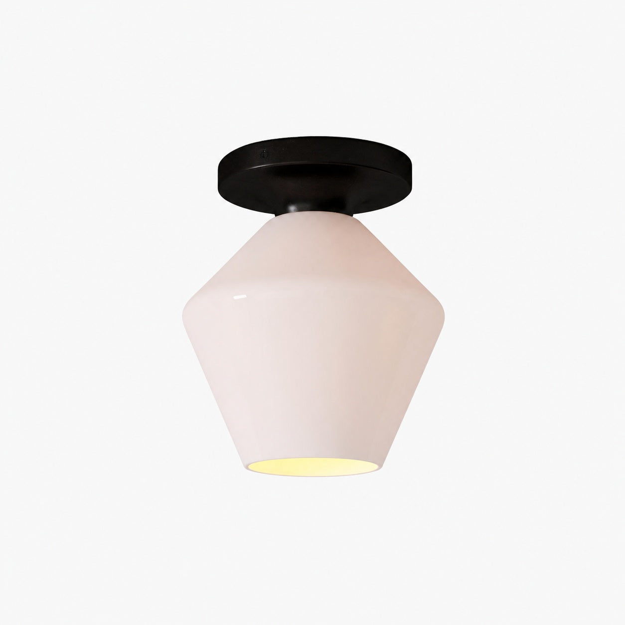 Merin Minimalist Sleek Geometric Glass Flushmount Light