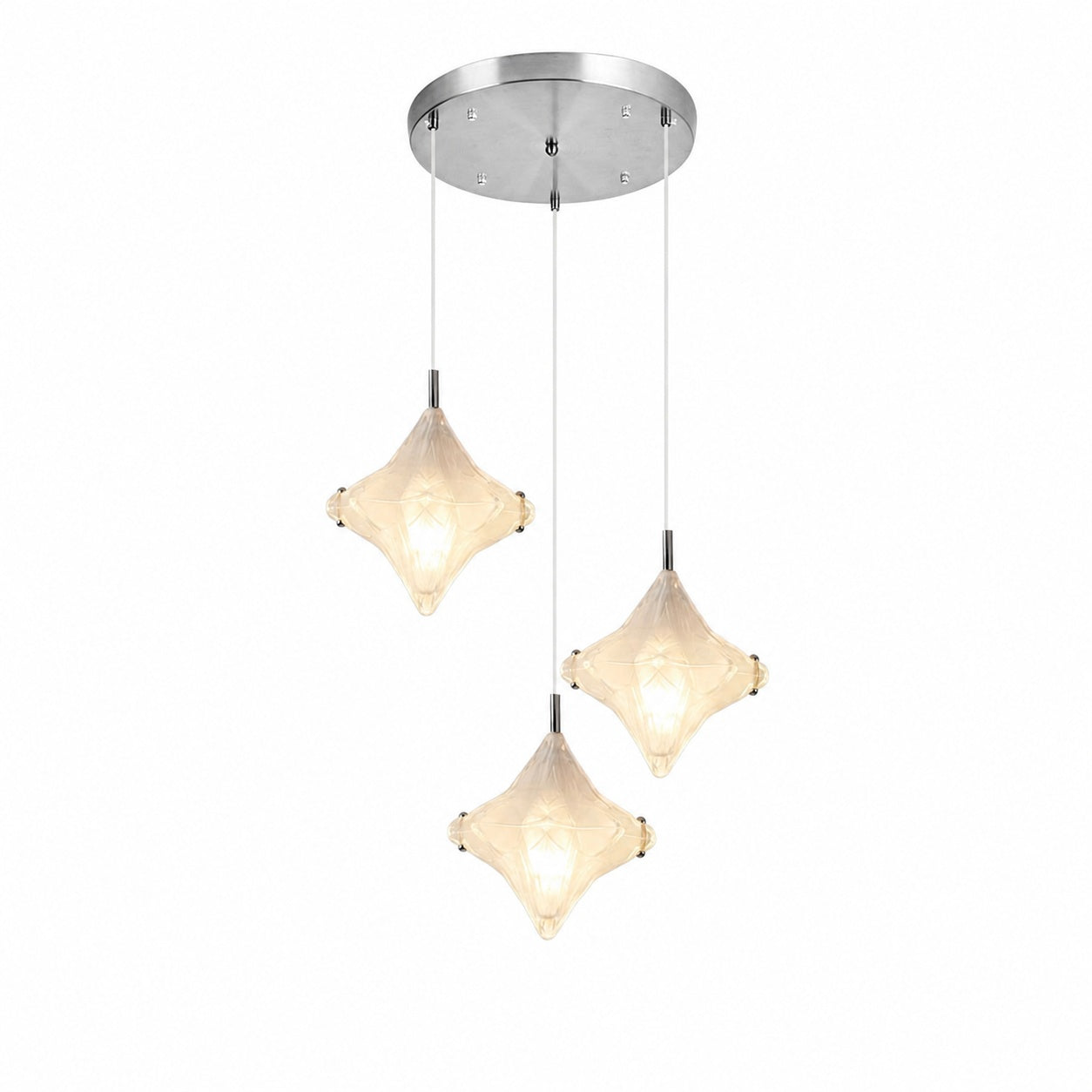 Art Deco Star Staircase Pendant Light – Frosted Glass Hanging Fixture –  Astris Altair