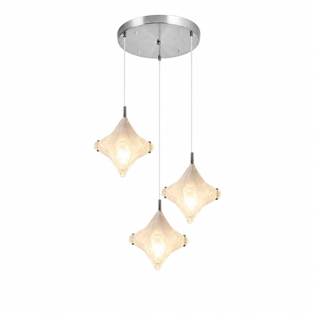 Art Deco Star Staircase Pendant Light – Frosted Glass Hanging Fixture –  Astris Altair