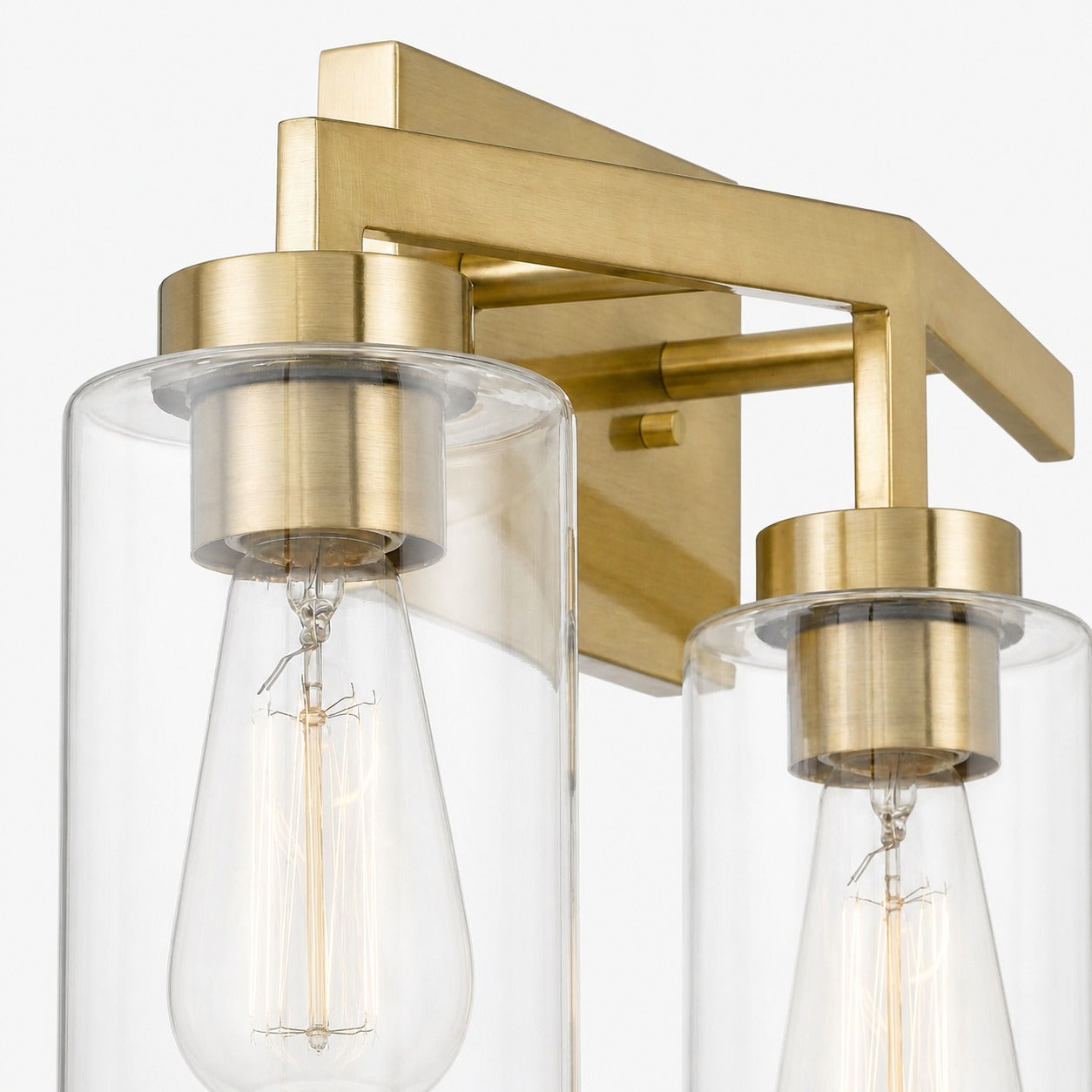 Brassiq Industrial Glass Cylinder Wall Lamp - Vintage Style Bathroom Vanity Light