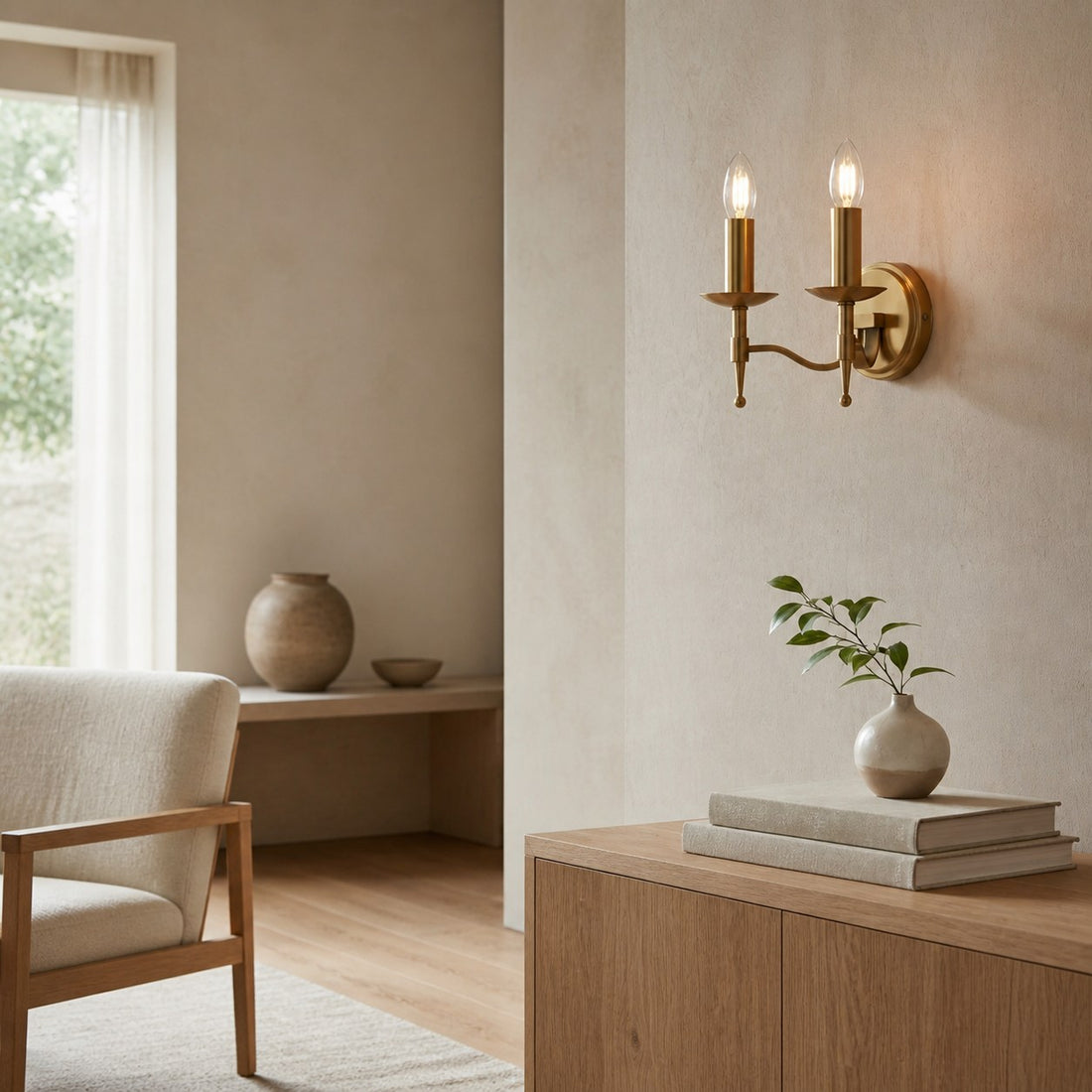 Tela Classic Wall Sconce Metal Wall Light - Elegant Wall Sconce Ideal for Hallway or Living Room
