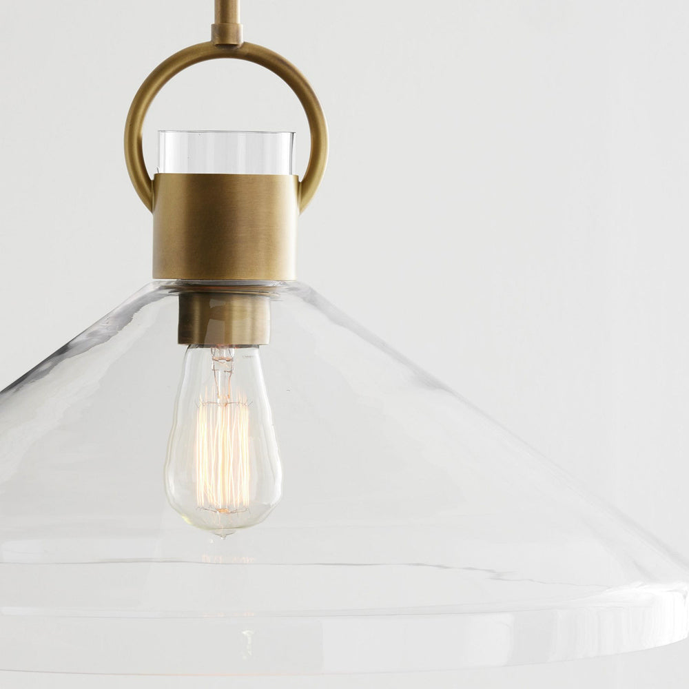 Lirra Clear Glass Industrial Pendant Light - Perfect for Kitchen Island & Dining Room