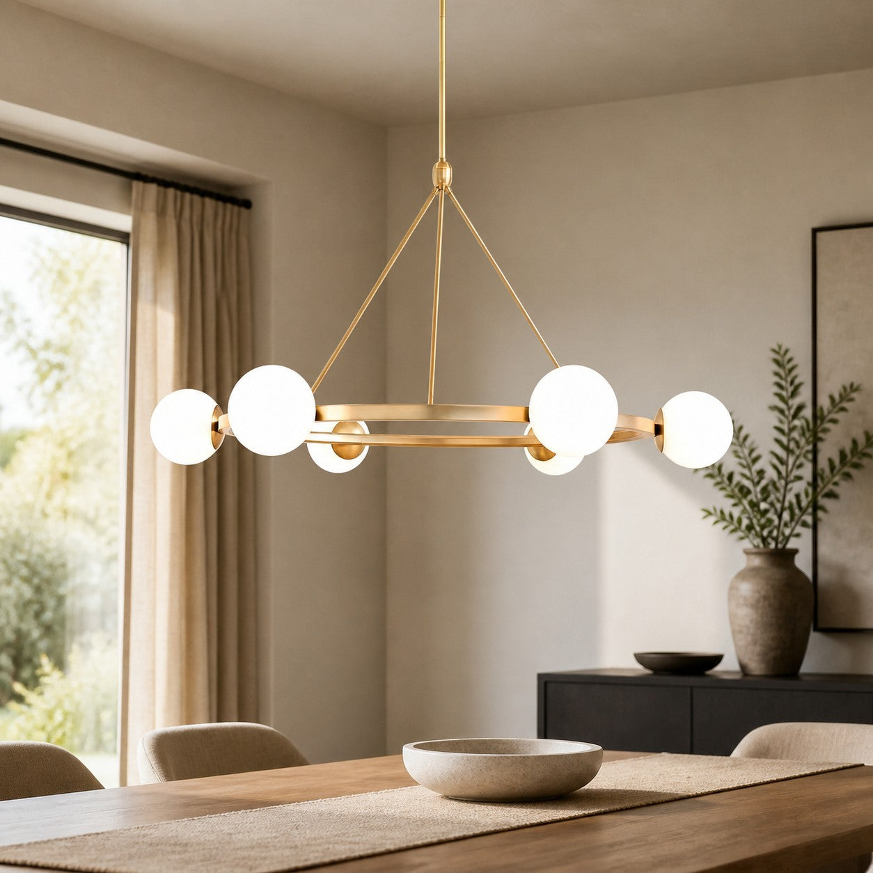 Brelia Round Light Chandelier - Modern Globe Chandelier in Stylish Design