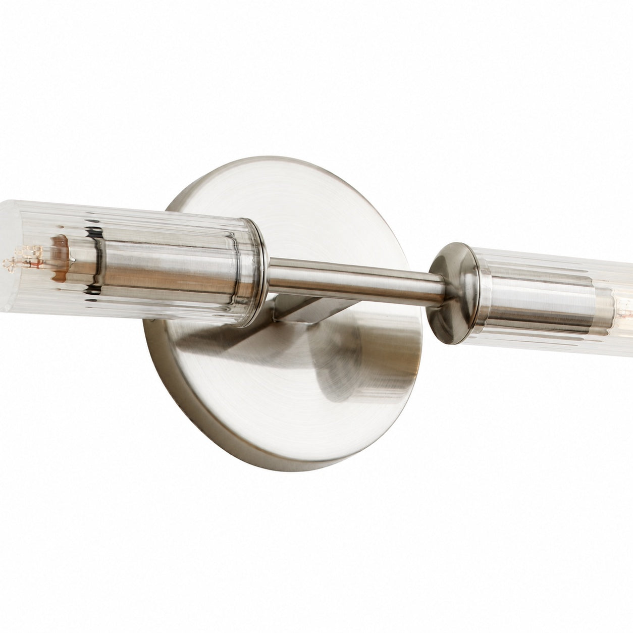 Bravira Ribbed Glass Wall Lamp - Tube Metal Light in Classic Finishes