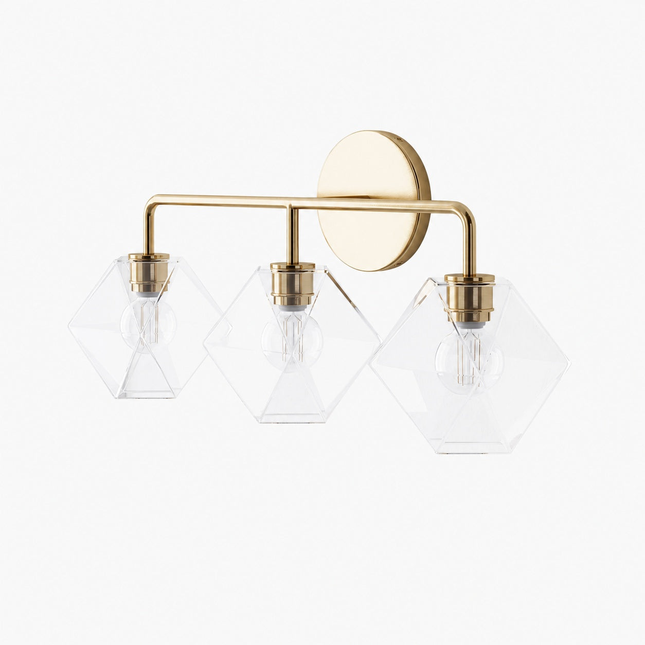 Talvior Geometric Modern Bathroom Sconce - Faceted Shade Light in Luxe Finishes