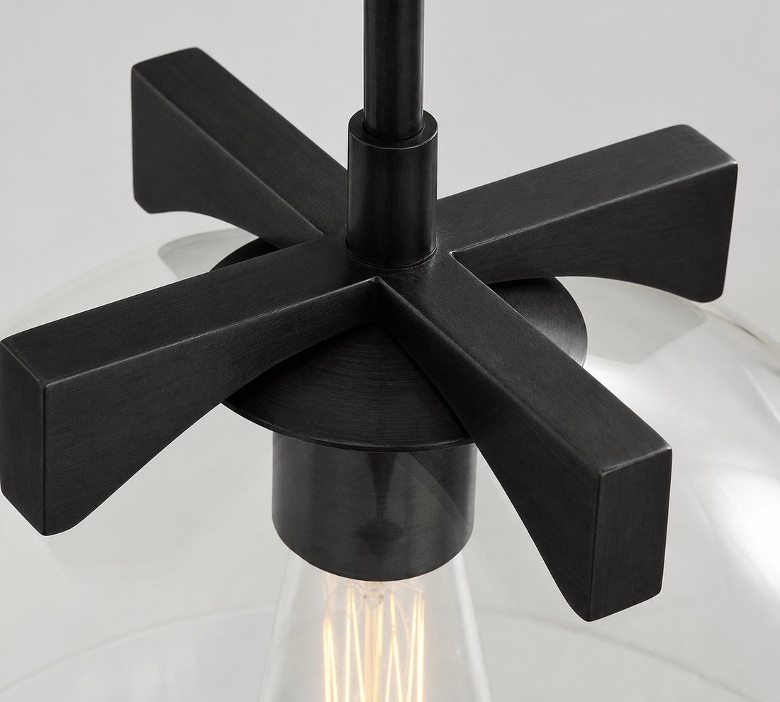 Auria Metal Brass Pendant Lighting - Vintage Finish with Glass Shade