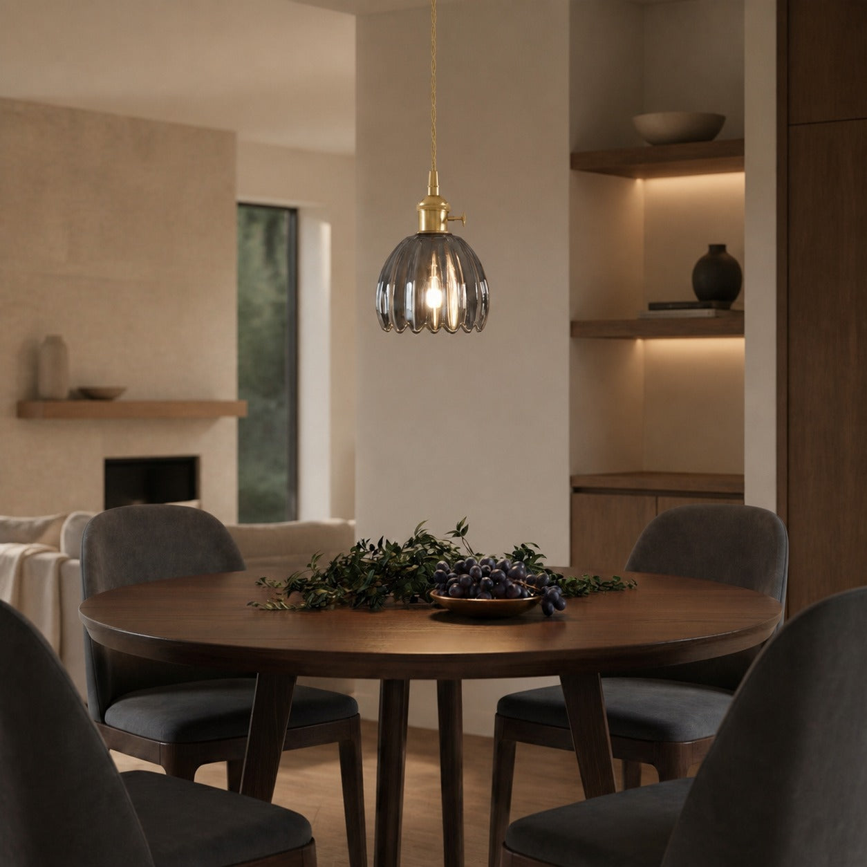 Blossix Elegant Art Pendant Lamp - Glass Flower Shade Design for Living or Dining Room N24