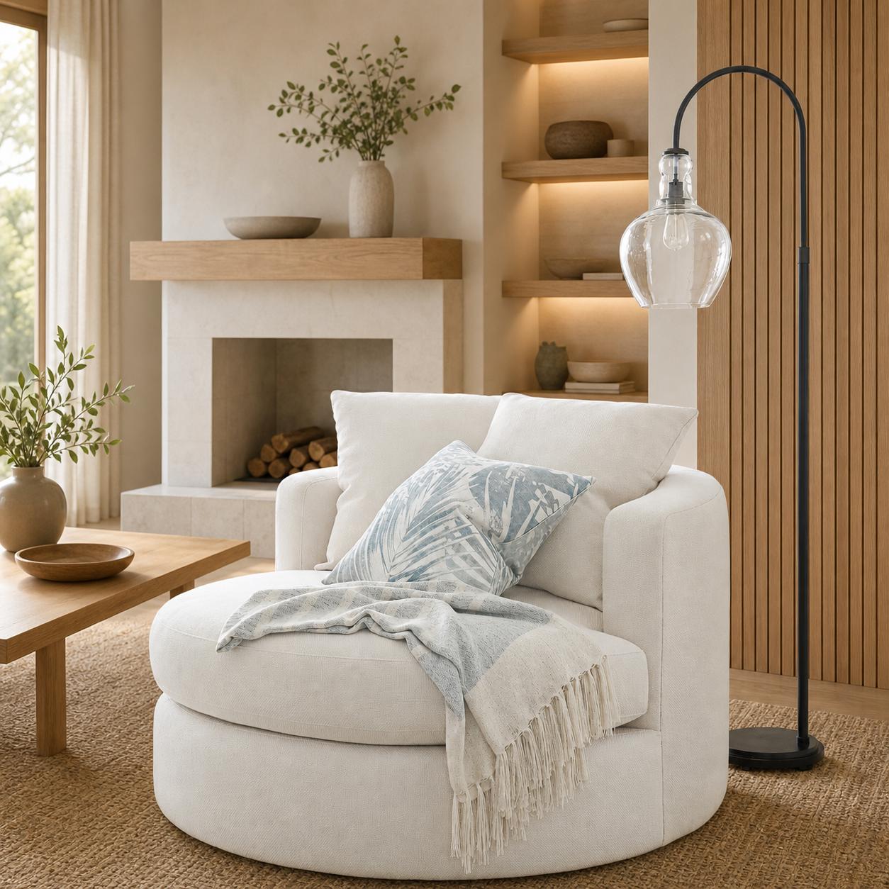 Lawson Recycled Glass Floor Lamp - Unique Brass Finish Aluminum Lighting