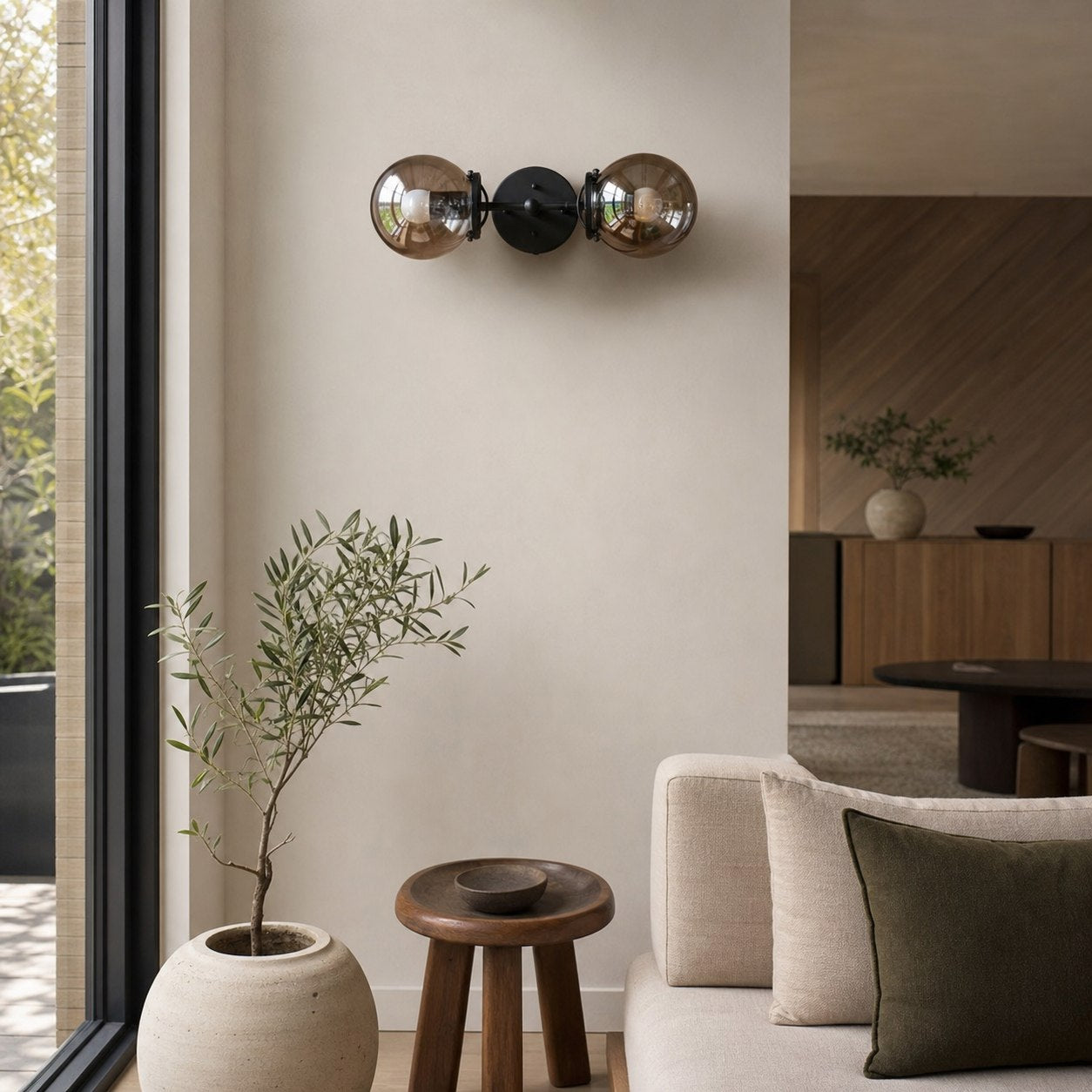 Lumio Globe Double Globe Vanity Wall Light - Rustic Farmhouse Bathroom Wall Fixture
