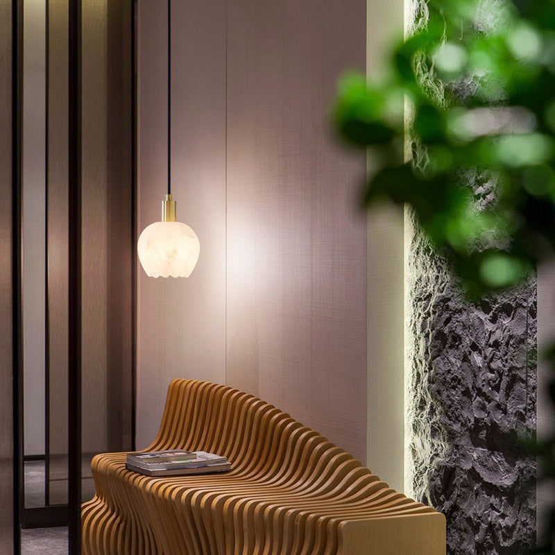 Modern Minimalist Alabaster Pendant Light
