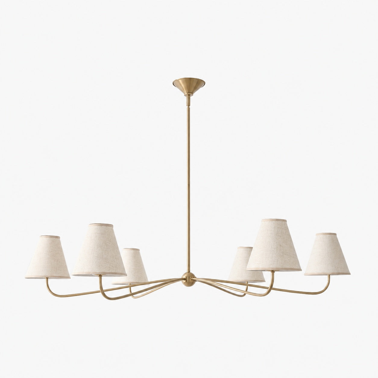 Fibura Metal Modern Linen Shade Linear Chandelier - Clean Lines