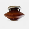 amber glass G9 ceiling light on gray background