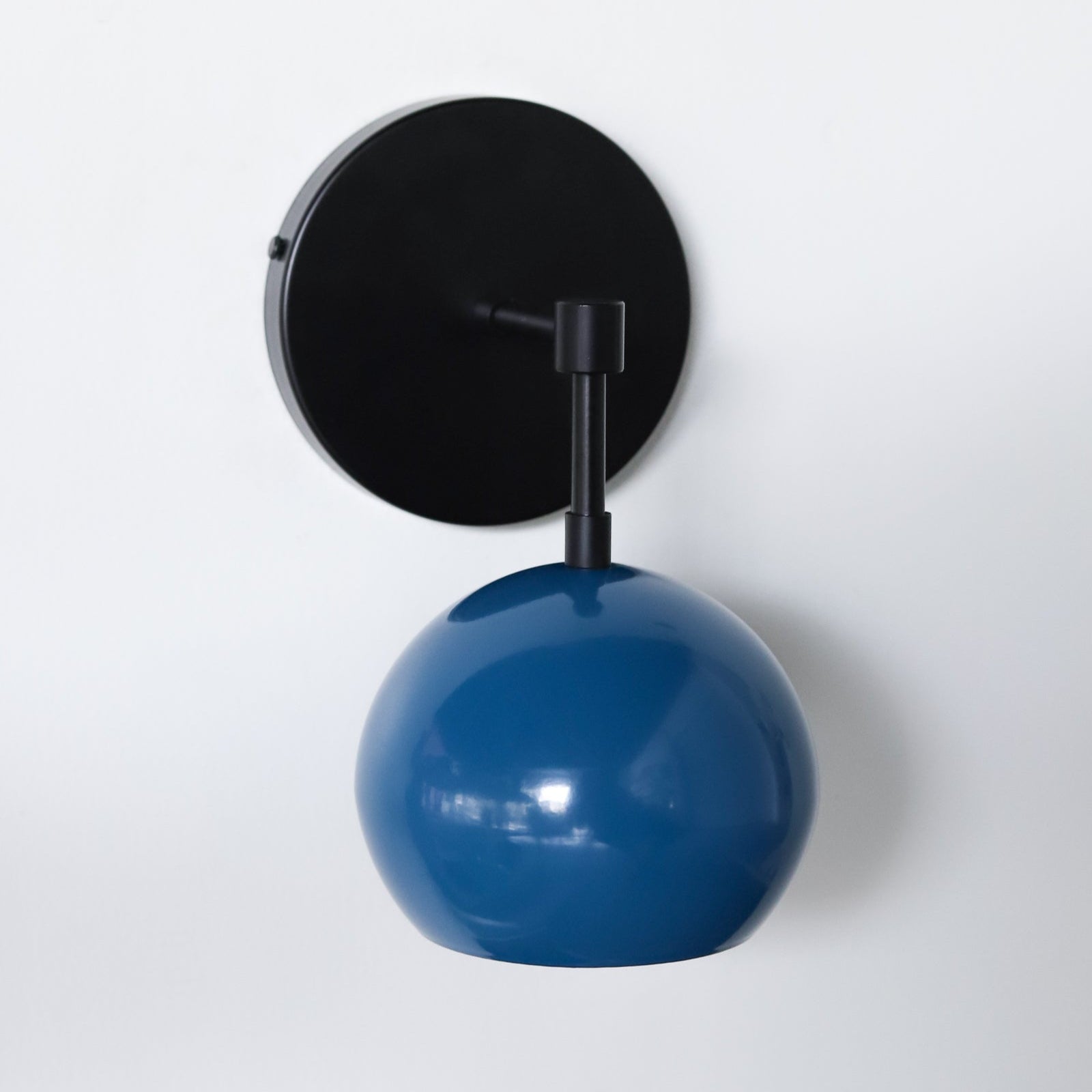 Modern Stylish Navy Globe Accent Wall Sconce