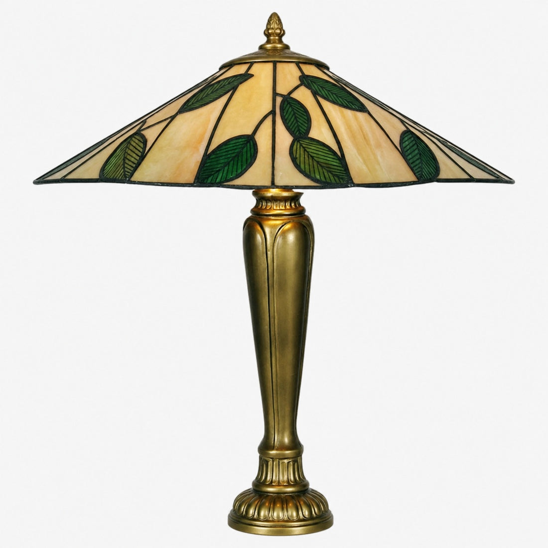 TiffStar Nature Inspired Art Glass Table Lamp - Stained Glass Leaf Pattern for Home Décor