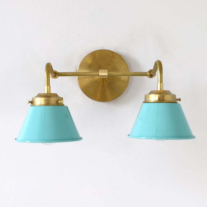 Modern Double Cone Brass Sconce - Accent Lighting For Bathroom & Hallway