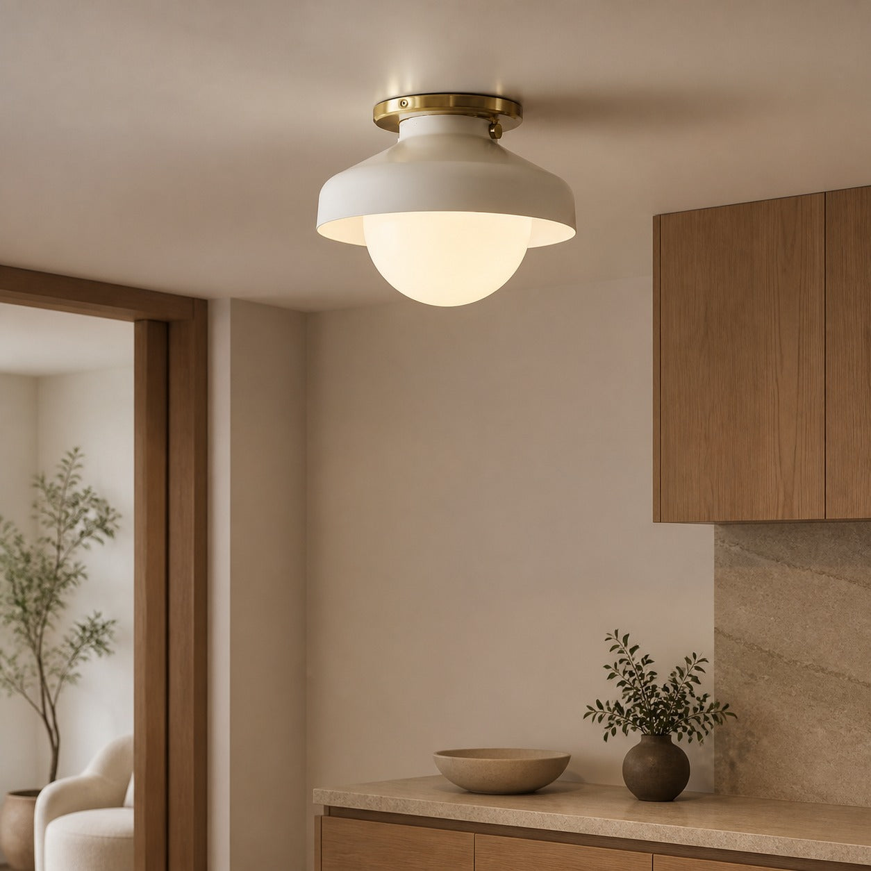 Hanton Modern Flush Mount Ceiling Light - Metal Minimalist Fixture for Home