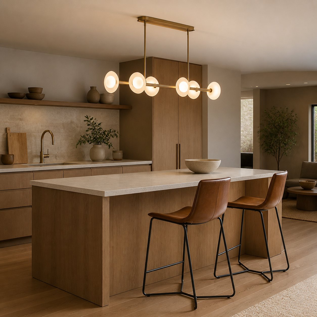 Elorina 6-Light Linear Chandelier - Modern Metal Light Fixture - Dining Room Lighting