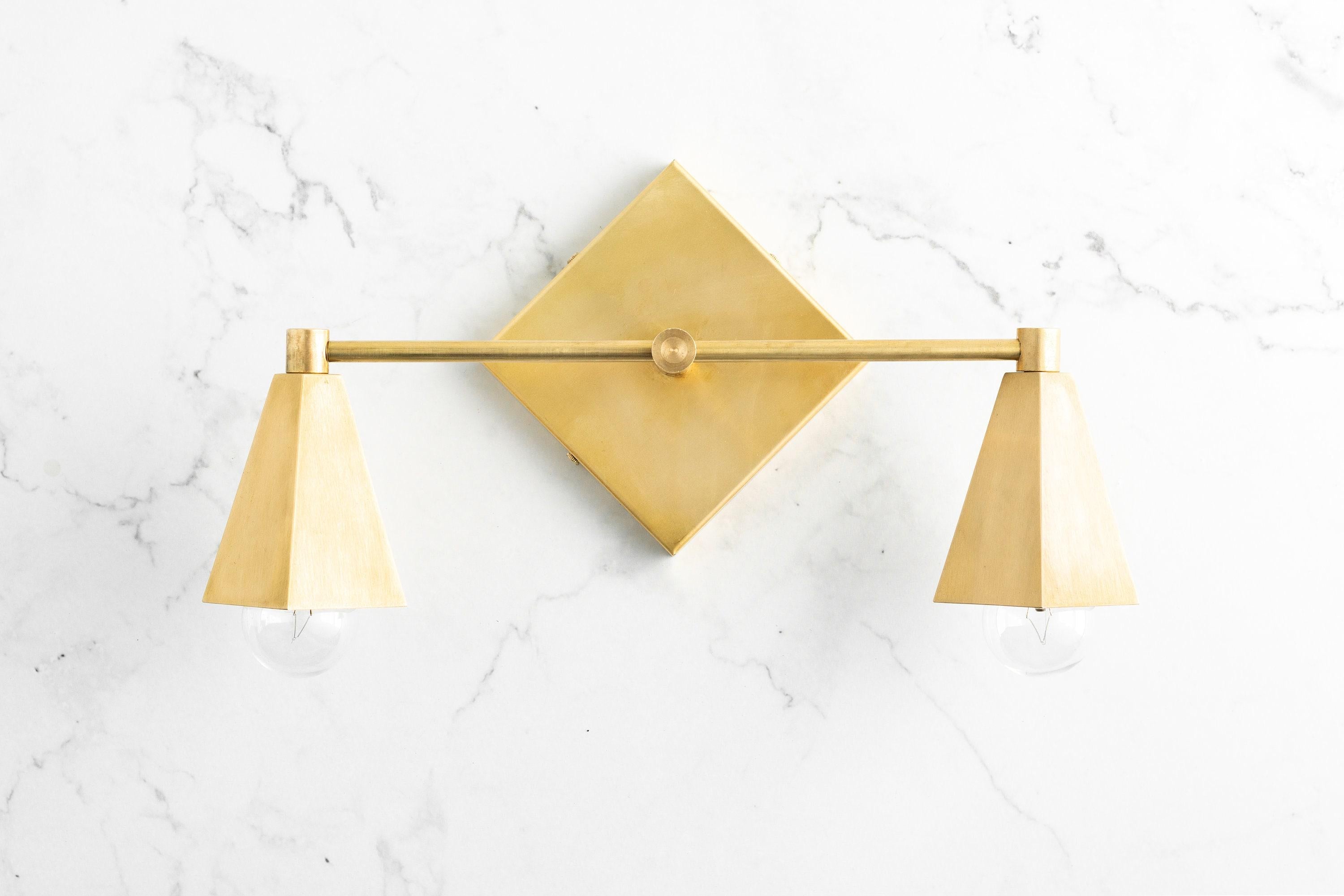 Ornato Luxe Geometric Vanity Light - Solid Brass Art Deco Bathroom Lighting