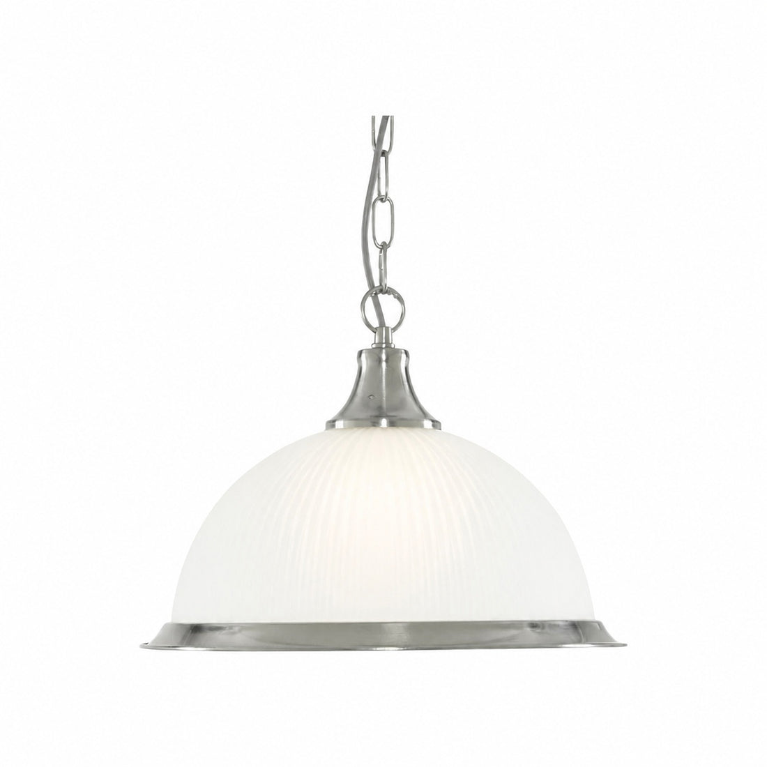 TF Vintora Ribbed Glass Pendant Light – Elegant Metal Trim for Kitchens, Dining Areas and Hallways