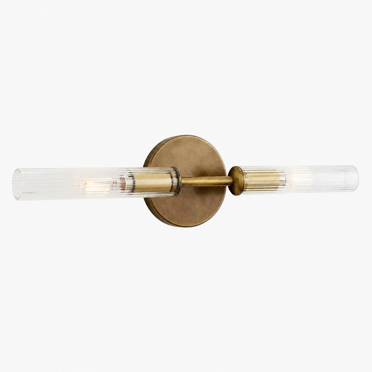 Bravira Ribbed Glass Wall Lamp - Tube Metal Light in Classic Finishes
