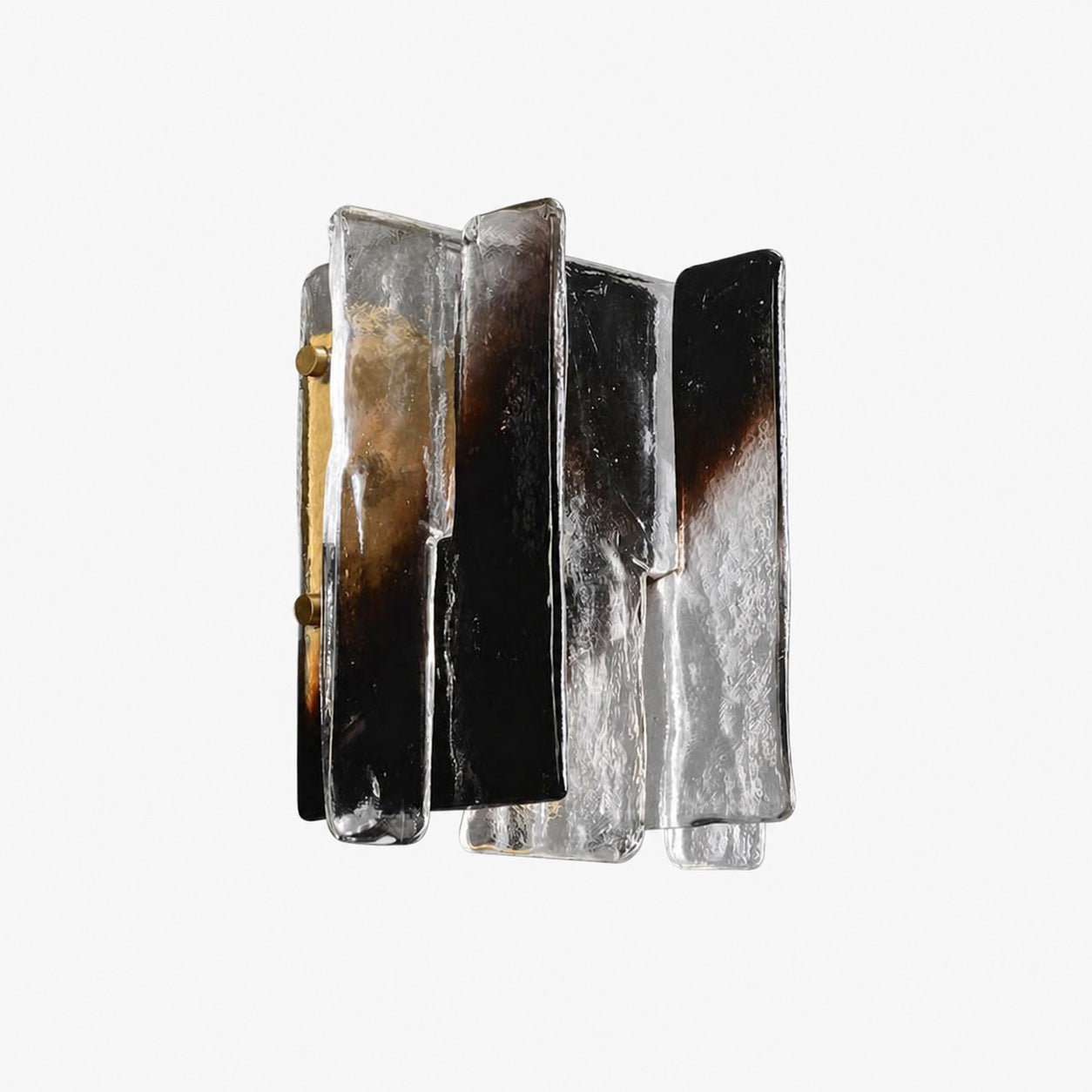 Modern Luxury Rectangle Copper Glass 1-Light Wall Sconce Lamp For Living Room