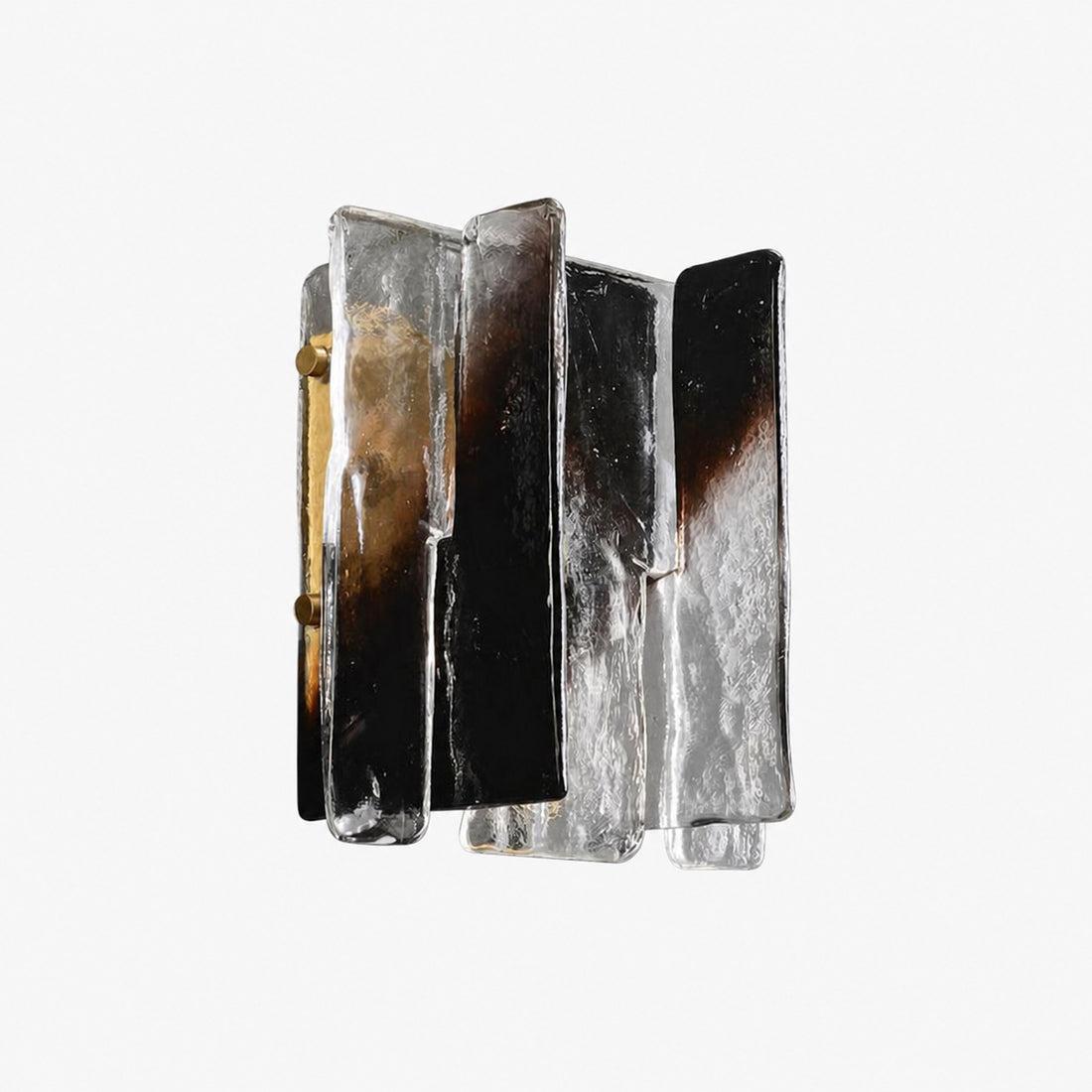 Modern Luxury Rectangle Copper Glass 1-Light Wall Sconce Lamp For Living Room
