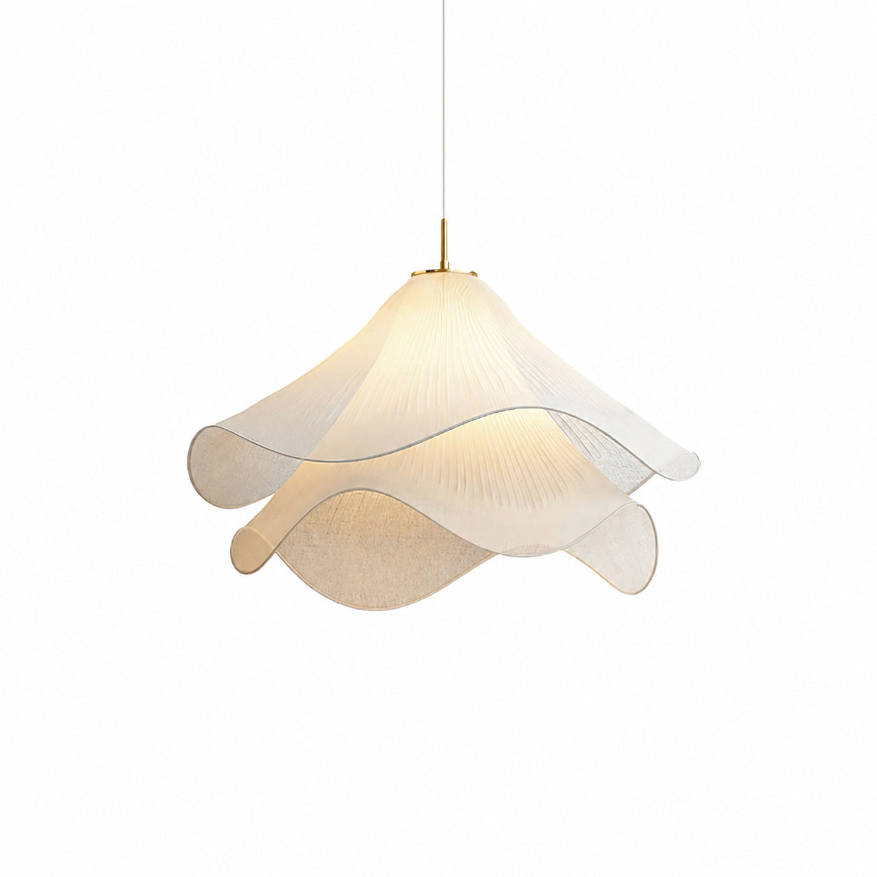 Ethereal Bloom French Floral Pleated Fabric Pendant Light