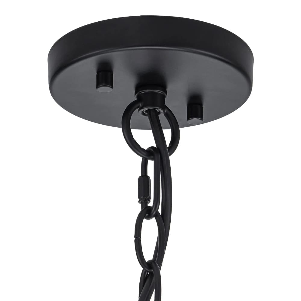 Textured Water Ripple Drum Chandelier - 6-Light Glass Pendant Light