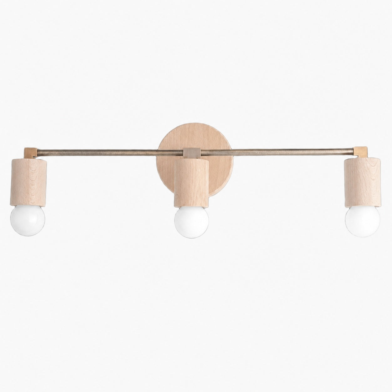 Mobilux Line Wood and Vanity Light - Bohemian Bathroom Lighting Fixture