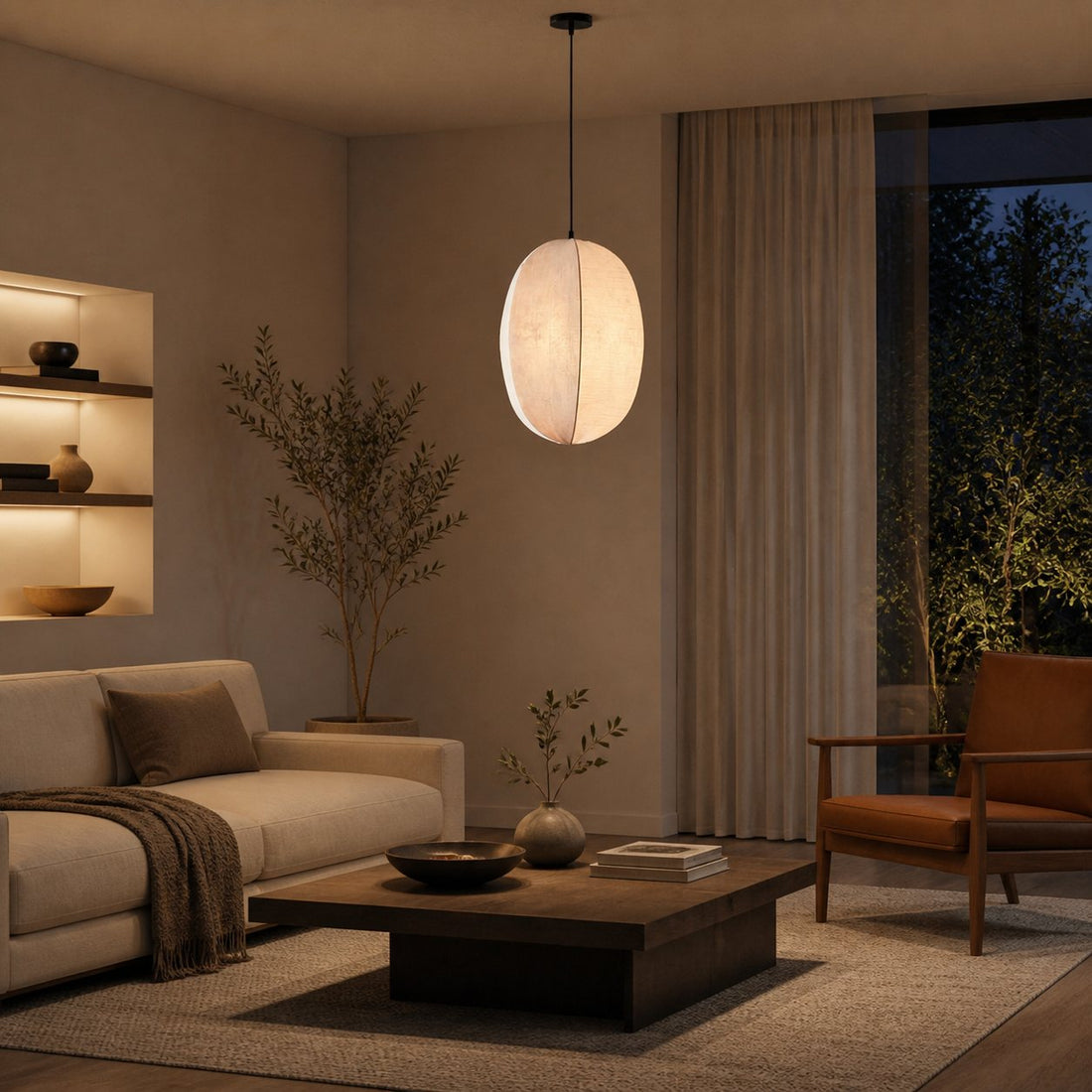 Diora Sculptural Design Pendant Light – Metal Modern Style for Living Room