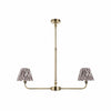 Zevatik Classic Ikat Patterned Fabric Chandelier - Metal Bracket Chandelier