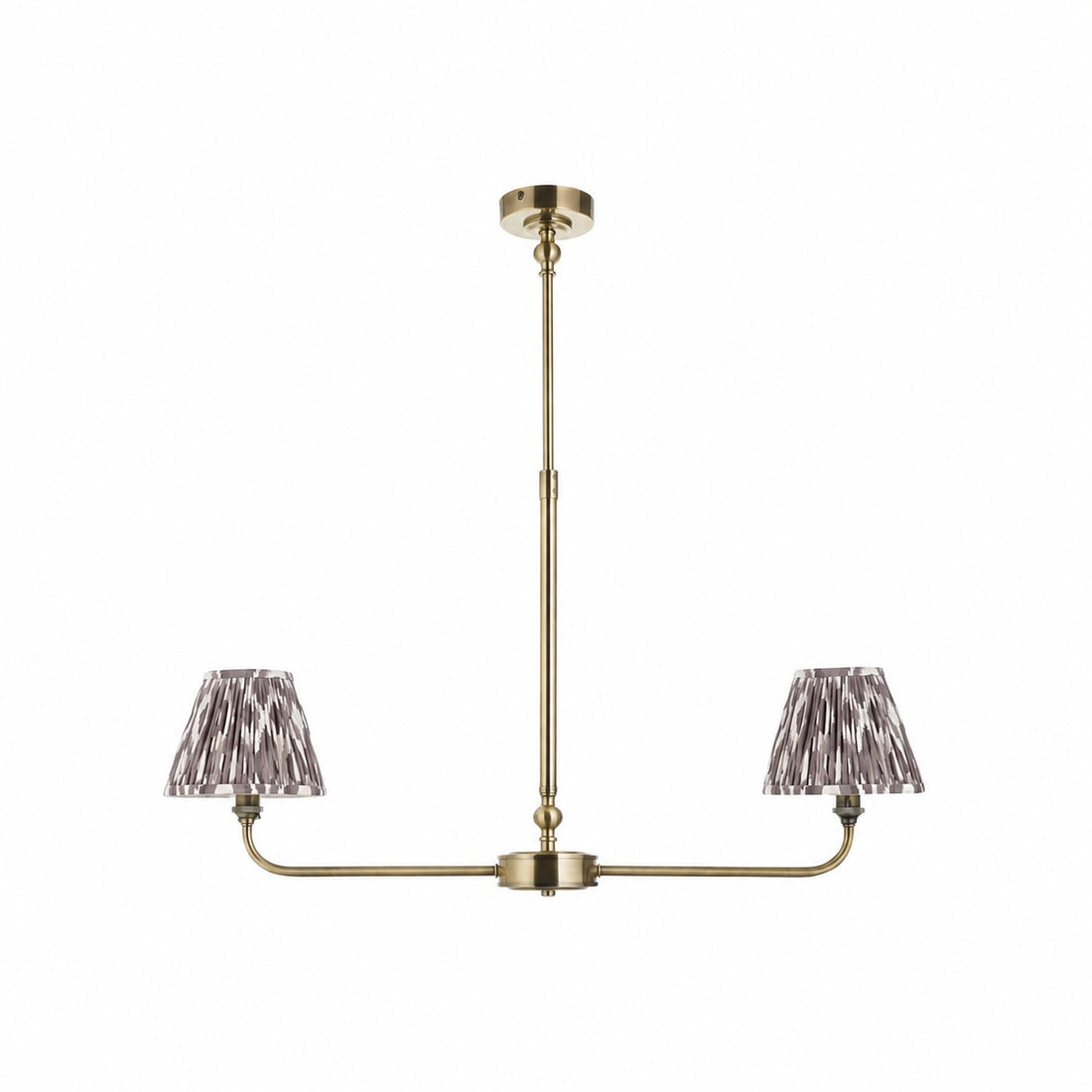 Zevatik Classic Ikat Patterned Fabric Chandelier - Metal Bracket Chandelier