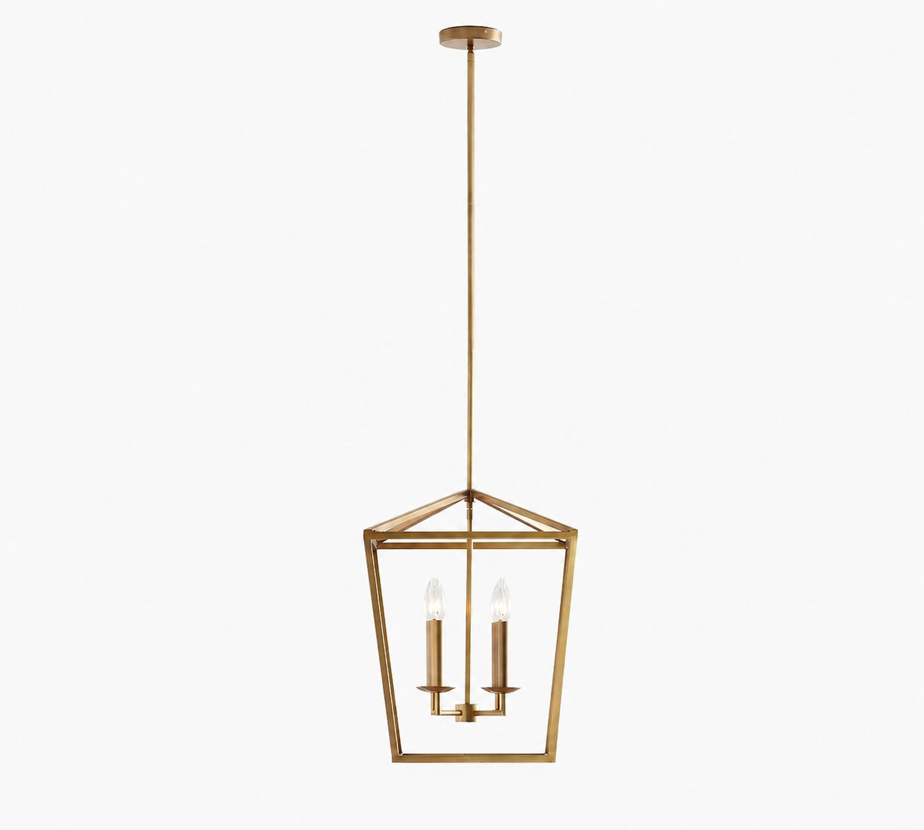 Rowan Bronze and Brass Lantern Pendant Light - Steel Hanging Ceiling Fixture