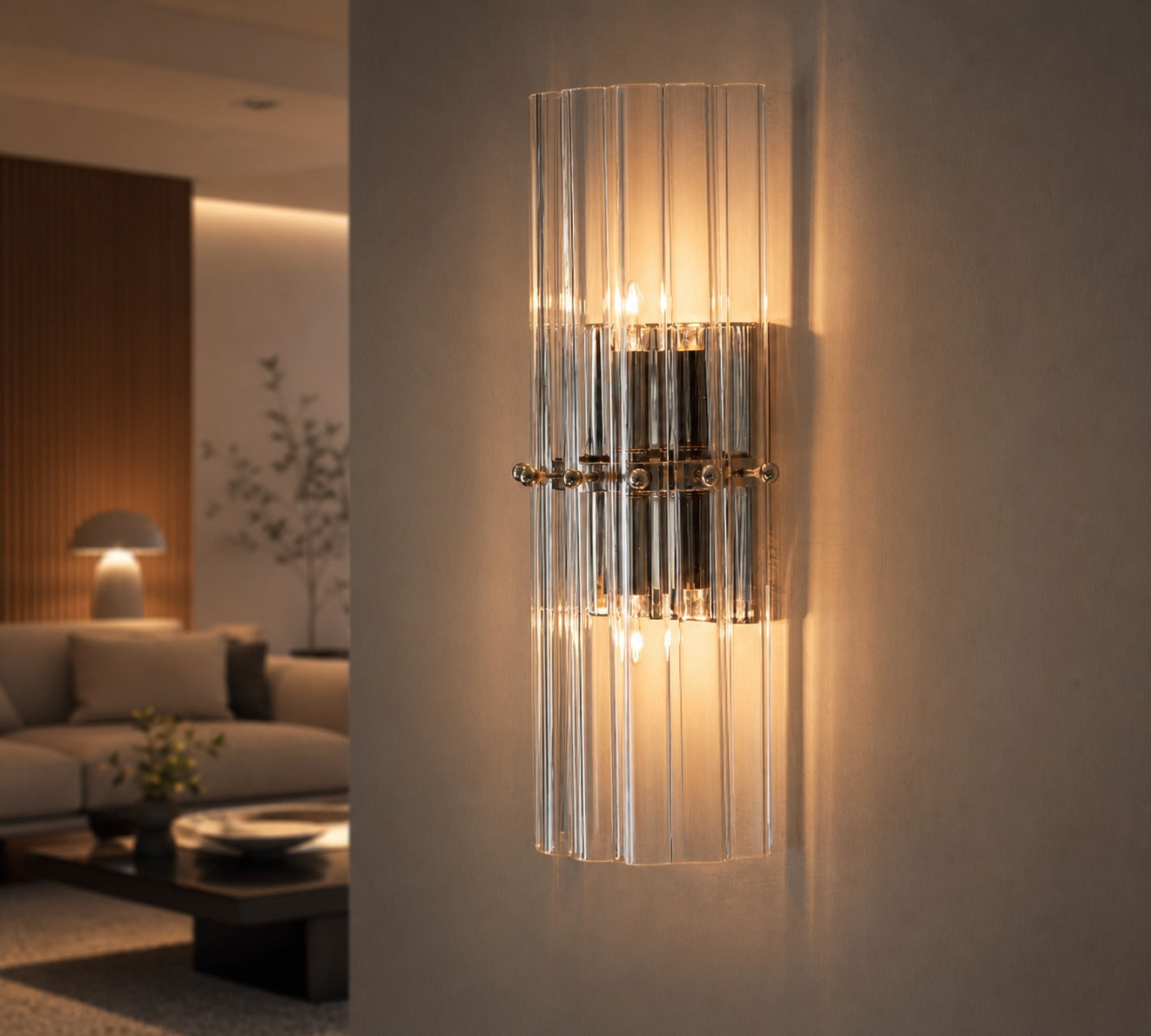 Lumora Crystal Wall Sconce – Elegant Lighting for Hallway & Bedroom