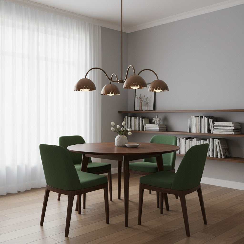 Lustrona Modern Chandelier – Artistic Metal Structure Statement Light for Living or Dining Areas