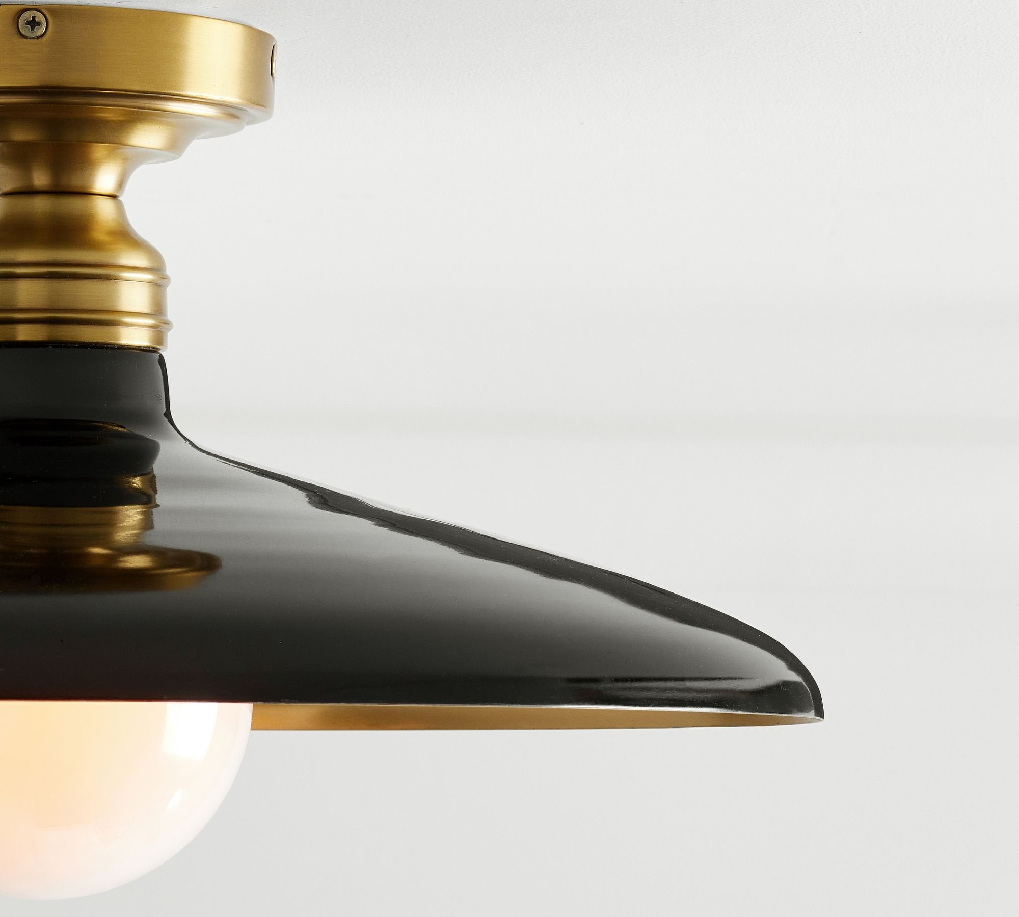 Forvara Farmhouse Metal Flush Mount Light - Black or White Ceiling Lamp