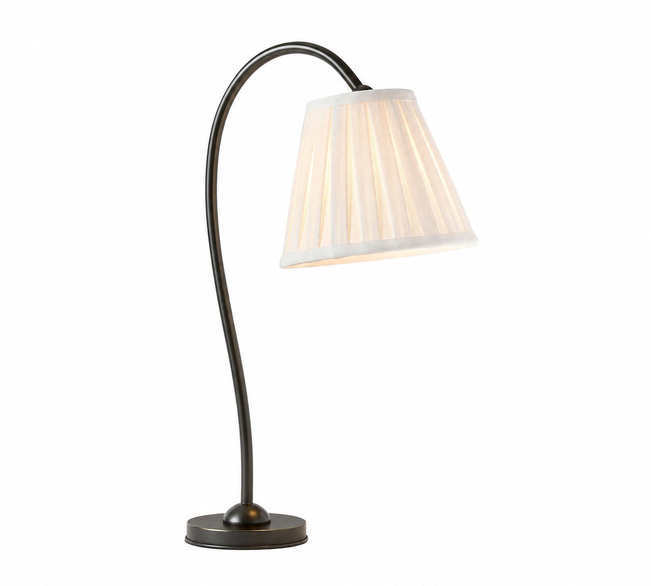 Luvora Brass Table Lamp - Textured Pleated Shade Light in Farmhouse Style
